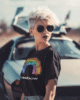 back to the future inspired mockup of a woman with dyed hair wearing a t shirt m33588 scaled