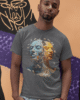 t shirt mockup of a man leaning on a wall with street art 22767a 1