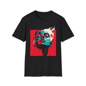 Smoking Woman Pop Art Shirt - Surreal Female Portrait Tee, Vaporwave Graphic T-Shirt, Bold Streetwear Top