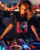 ai generated mockup of a female dj wearing a t shirt in the booth m36387 1
