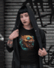 transparent tee mockup of a goth woman with tattoos 23408